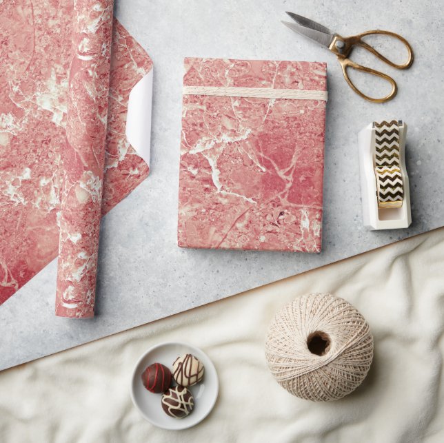 Rose Gold Marble Texture Wrapping Paper (Crafts)