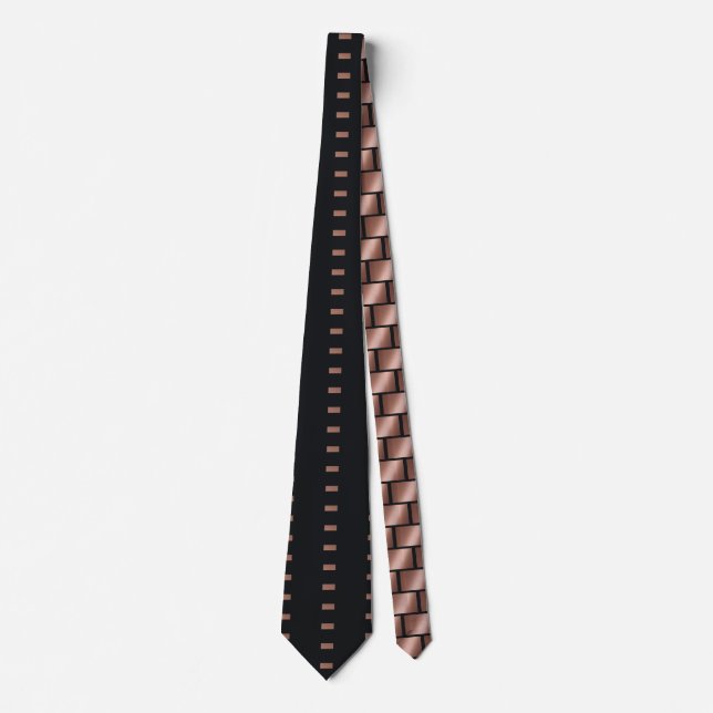 Rose Gold Marine Cravate bleue  géométrique Motif  (Devant)
