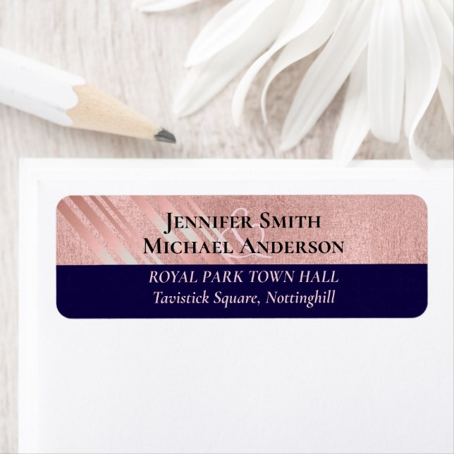 Rose Gold Marine Parties scintillant bleue  Foil L (En situation)