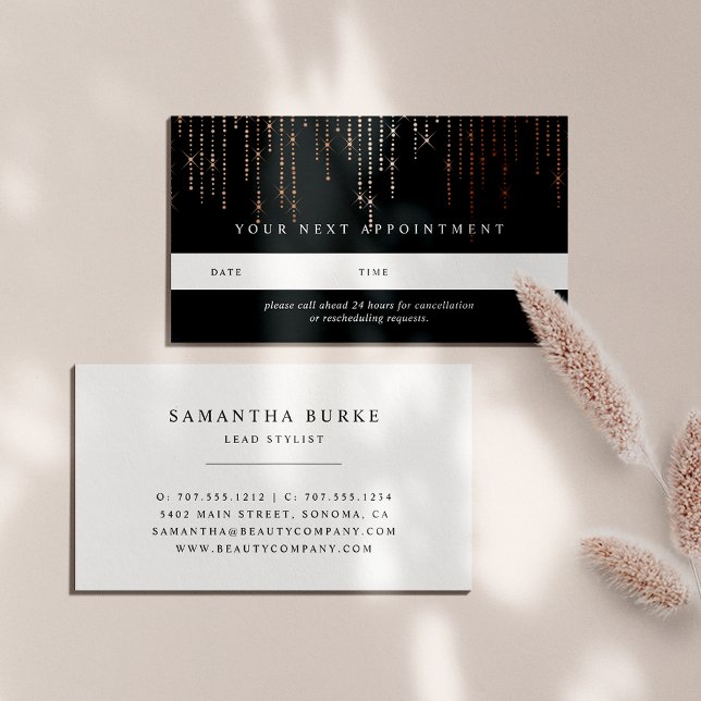 Rose Gold Marquee Appointment Cards (Creator Uploaded)