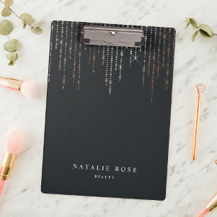 Rose Gold Marquee Personalized Clipboard