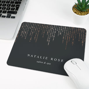 Rose Gold Marquee Personalized Mouse Pad