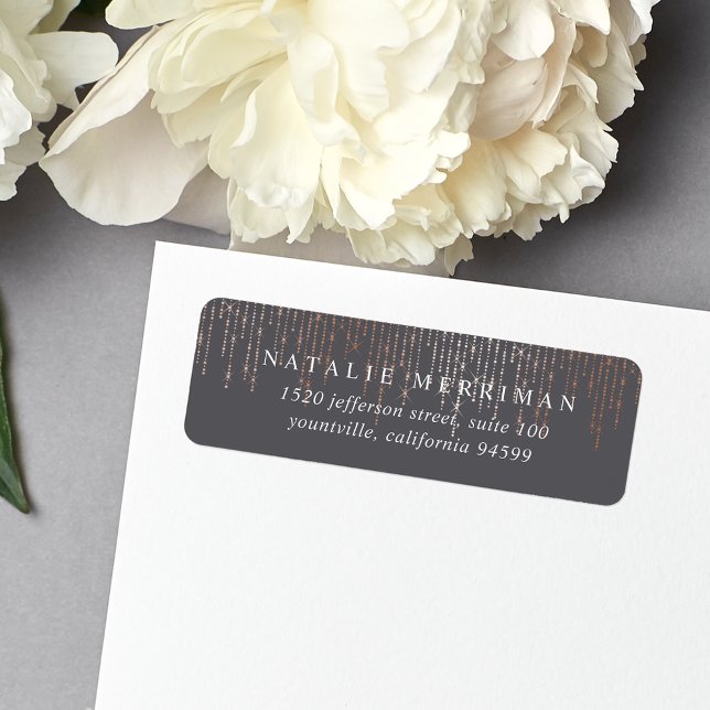 Rose Gold Marquee Return Address (Creator Uploaded)