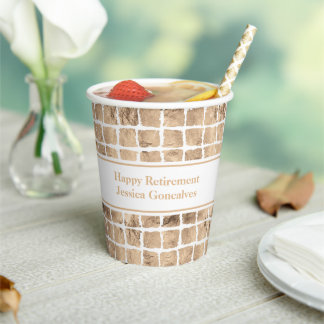 Rose gold messy squares geometric birthday party paper cups
