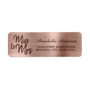 Rose Gold Métal Chic Pailleté Miss à Mme