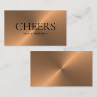 Rose Gold Metal Effect Free Drinks Ticket Card