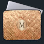 Rose Gold Metallic-Look Pattern with Monogram Laptop Sleeve<br><div class="desc">A unique rose gold metallic look tile pattern with coordinating monogram medallion and custom monogram that may be personalized to the monogram or text of your choice. If you wish to change the font or re-centre a new monogram, choose the "customize it" button and you're all set. Protect your laptop...</div>