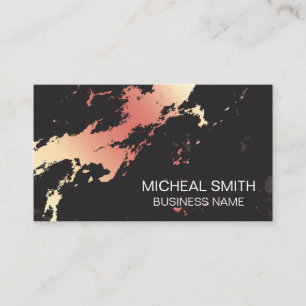 Rose Gold Metallic Marble   Abstract Artistic Business Card