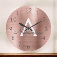 Rose Gold Metallic Monogram Name & Initial