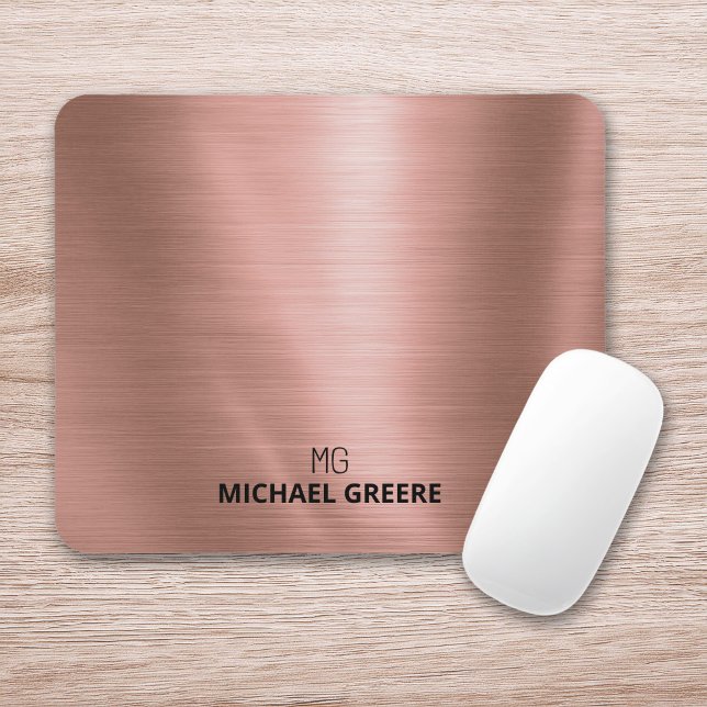 Rose Gold Metallic Personalized Mouse Pad (Creator Uploaded)