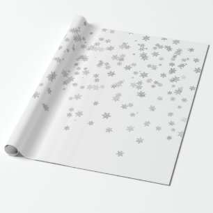 Rose Gold Metallic Snowflakes Holiday Christmas Wrapping Paper
