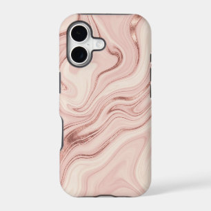 Rose Gold Métallisé Liquide Marbre Rose Fardé