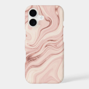 Rose Gold Métallisé Rose Clair Marbre Liquide