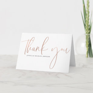 Rose Gold Minimal Typography Thank You Cards