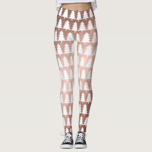 Rose gold minimal xmas tree leggings