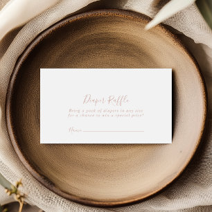 Rose Gold Minimalist Diaper Raffle Ticket Enclosure Card