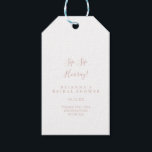 Rose Gold Minimalist Sip Sip Hooray Bridal Shower  Gift Tags<br><div class="desc">These rose gold minimalist sip sip hooray bridal shower gift tags are perfect for a modern wedding shower. The simple and elegant design features classic and fancy script typography in rose gold.</div>