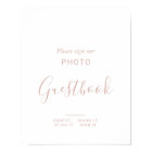 Rose Gold Minimalist Wedding Photo Guestbook Sign