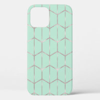 Rose Gold & Mint Chic Hexagon Geometric Glam