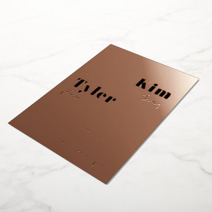 Rose gold modern bold typography elegant wedding