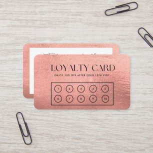 Rose Gold Modern Custom Loyalty Card