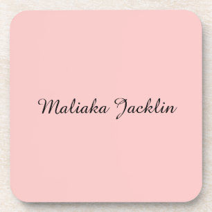 Rose Gold Modern Elegant Personalized Name Coaster