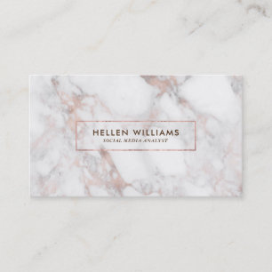 Rose-Gold Modern Faux Marble Stone Business Card