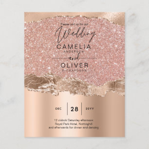 Rose Gold Modern Glamor Wedding Invite Flyer