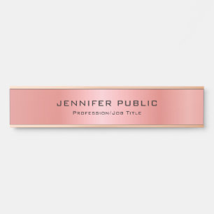 Rose Gold Modern Glamour Template Elegant Door Sign