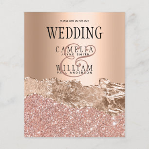 Rose Gold Modern Glamour Wedding Invite Flyer