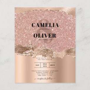 Rose Gold Modern Glamour Wedding Invite Flyer