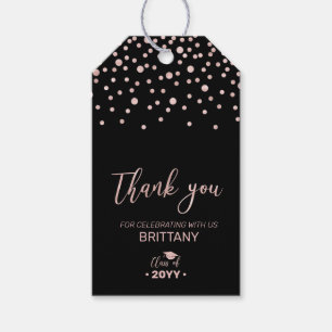 Rose Gold Modern Graduation Party Favour Tag