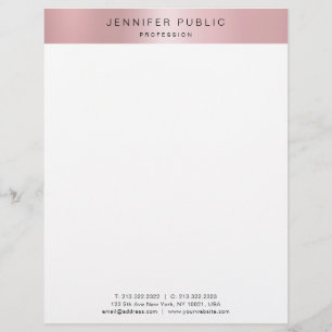 Rose Gold Modern Minimalist Design Template Letterhead