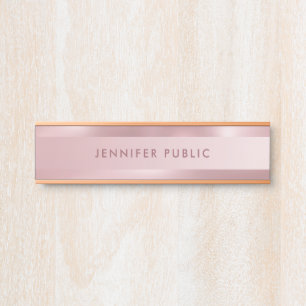 Rose Gold Modern Minimalist Elegant Template Door Sign