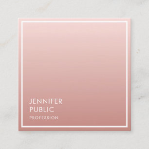 Rose Gold Modern Minimalist Template Elegant Square Business Card