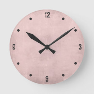 Rose Gold Modern Rustic Abstract Round Clock
