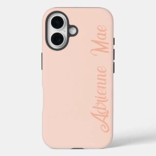 Rose Gold Modern Script Monogram Name iPhone 16 Case