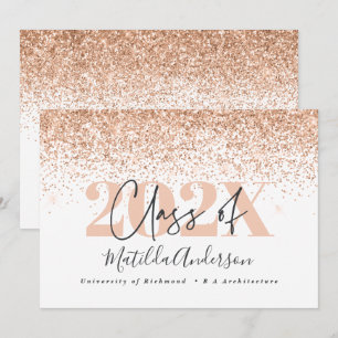 Rose gold modern stylish graduation party invite