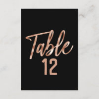 Rose Gold Modern Typography Table Number Seating