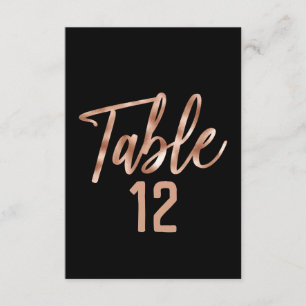 Rose Gold Modern Typography Table Number Seating