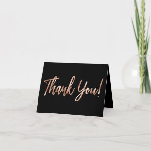 Rose Gold Modern Typography Thank You Photo Card
