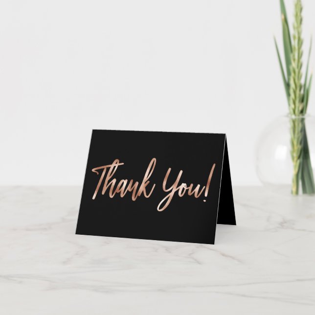 Rose Gold Moderne Typographie Merci Photo (Devant)