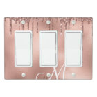 Rose gold Monogram Glitter Drips Pretty Girly