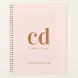 Rose gold monogram initials elegant 2026 planner<br><div class="desc">A feminine rose gold background,  golden text. Personalize and add your monogram initials,  name and a title,  year (any year).</div>