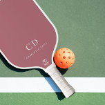 Rose gold monogram initials name pickleball paddle<br><div class="desc">Rose gold coloured background.  Personalize and add your monogram initials,  letters and full name. White letters.</div>