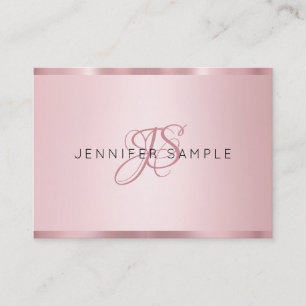 Rose Gold Monogram Modern Elegant Simple Business Card