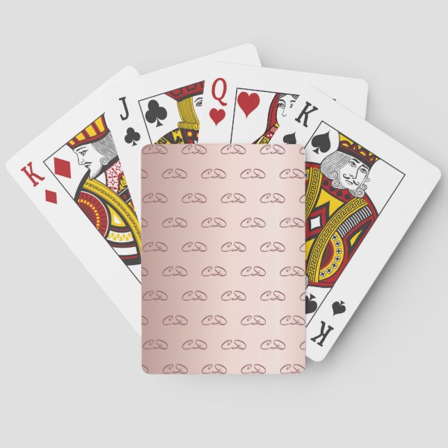 Rose gold monogram pattern initials luxurious playing cards (Back)
