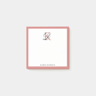 Rose Gold Monogram  Post-it Notes