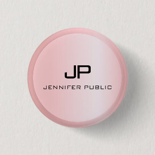 Rose Gold Monogram Template Elegant Modern 1 Inch Round Button