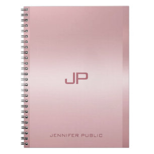 Rose Gold Monogrammed Template Personalized Notebook